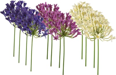 Emerald - Kunstbloem Agapanthus 75cm - Set van 12 - Kunstplant voor binnen