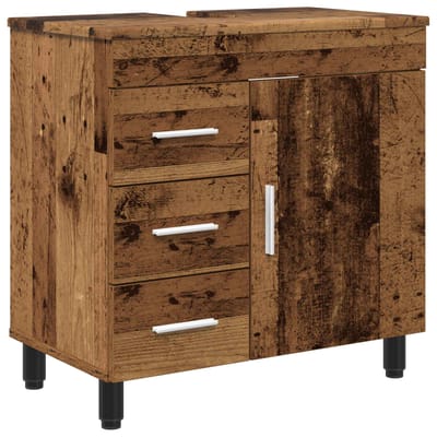 vidaXL - Badkamer - vaniteitsunit - Oud - hout - 60 - x - 35 - x - 60 - cm - Bewerkt - hout