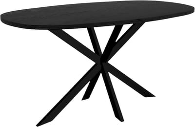 Eettafel Deens ovaal 160cm zwart Hero ovale eetkamer tafel