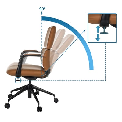 Directiestoel / bureaustoel ATMOS DESIGNER leder camel hjh OFFICE