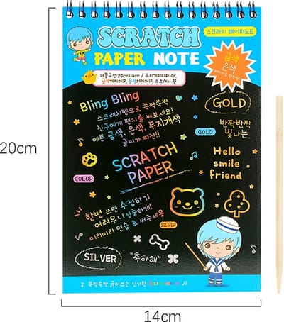 Ainy - Scratch Art Blanco M | krasboekje met 12 vellen 14*20cm | Kras tekeningen | Schilderen op kleuren kunst kraskaart | hobby & creatief voor volwassenen en kinderen | Knutselen - ontspanningspakket | DIY schilderijen set nummer 2