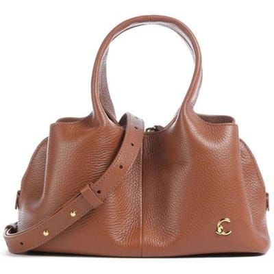 COCCINELLE Leren handtas schoudertas Nell Handbag Grained Leather Cognac bruine