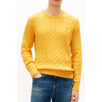 Tommy Hilfiger Classic Cotton Cable Morning Side Yellow Heather Taglia: S | Maglioni a maglia Outlet | Uomo | Giallo