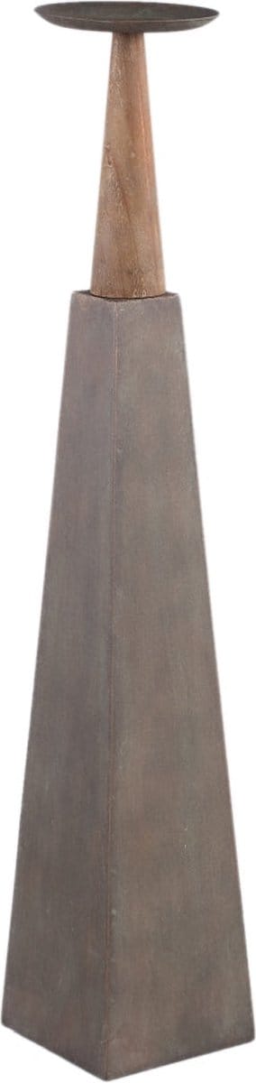 PTMD Kandelaar Cinder - 13x13x70 cm - Hout - Grijs