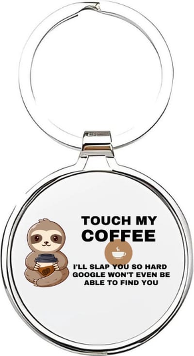 Akyol - koffie Sleutelhanger - Koffie - koffieliefhebbers - sloth - zoogdier - dieren - koffie - koffiedrinkers - slapen - dierentuin - safari - schattige sleutelhanger - slaapkop - sleutelhanger voor dierenliefhebbers - jungle - 4 x 7,5 CM