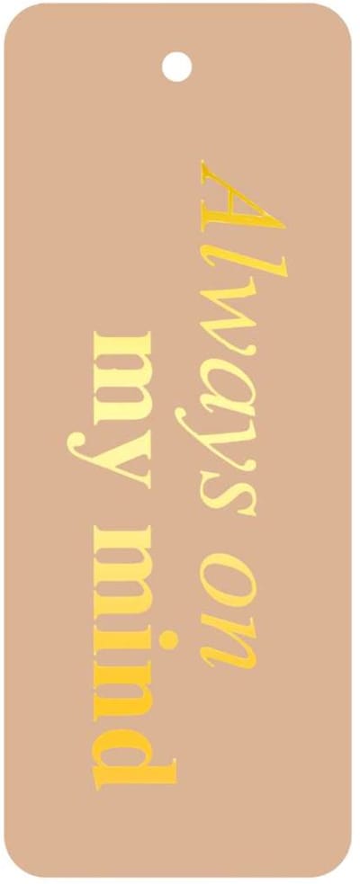 Luxe Cadeaukaartjes “Always on my mind” Nudekleur met Goudfolie – 20 Stuks – Met Gaatje – Bloemenkaartjes