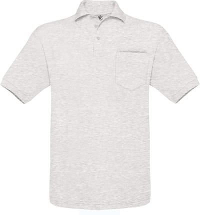 Unisex Polo Safran Pocket merk B&C Grijs maat M