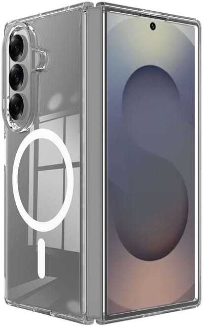 Transparant Hoesje Geschikt voor Samsung Galaxy Z Fold 7 | Compatibel met MagSafe / Qi2 | Dun TPU | Back Cover met Magneet | Doorzichtig | Ultra Dun