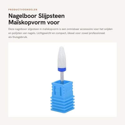 Dailygoods - Nagelboor Slijpsteen Maïskopvorm voor Elektrische Slijpmachine