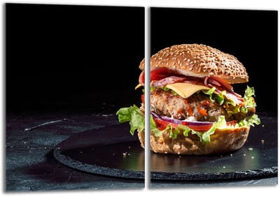 TMK ArtDeko - Snijplank - Glas - 40x52cm - Hamburger Motief