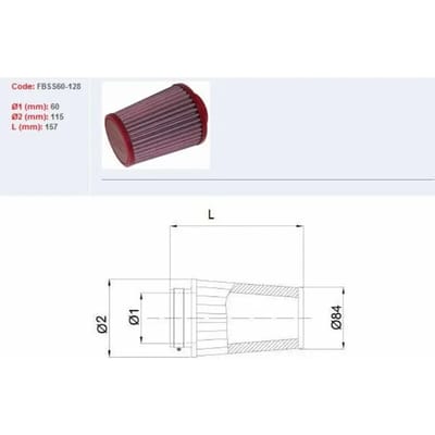 Motorfiets luchtfilter BMC FBSS60 128