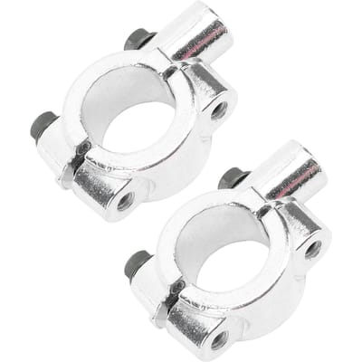 Lot de 2 supports de rétroviseur pour guidon de moto, filetage 22 mm, adaptateur de serrage pour rétroviseur white