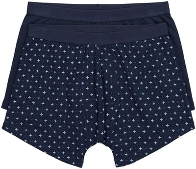 JP 1880 - Heren - Midpants FLEXNAMIC® loungewear OEKO-TEX set van 2 onderbroek - Navy blauw - Maat L