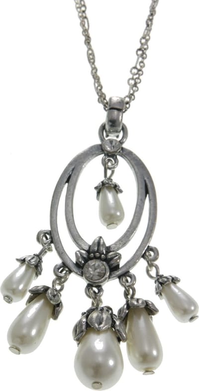 Behave - Klassieke ketting met parel hangertjes en steentjes - Nikkelvrij - Modeaccessoire