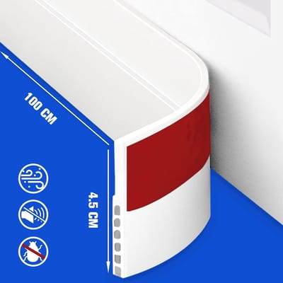 Tochtstopper-Zelfklevende Deurafdichting Tochtstopper voor Onderaan Deuren,Weerbestendig, Geluidsisolatie,Siliconen Deurstopper, 100 cm x 5 cm,Grijs-2 stuks