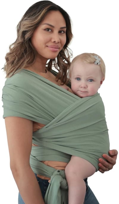 Unyqoos® Ademend draagdoek voor baby's van biologisch katoen met handige opbergzak