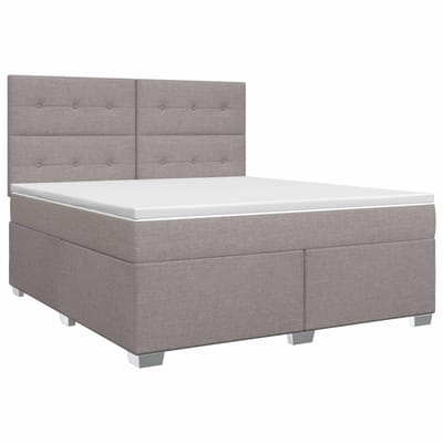 vidaXL - Boxspringbed - met - matras - Taupe - 160 - x - 200 - cm - Stof