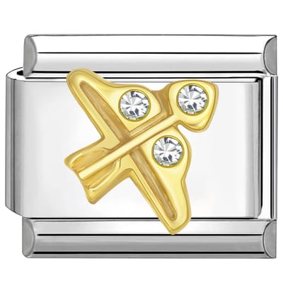 Quiges - Schakel - Bedel - 9mm - charms - Kleurrijk - Zirkonia - horoscoop - Boogschutter - Geschikt voor - armband - Schakelarmband - italy bedels armband