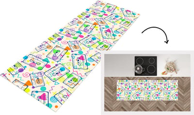 Keukenloper - Loper keuken - Patronen - Retro - Cassette - Jaren 80 - 150x50 cm - Keukenloper vinyl