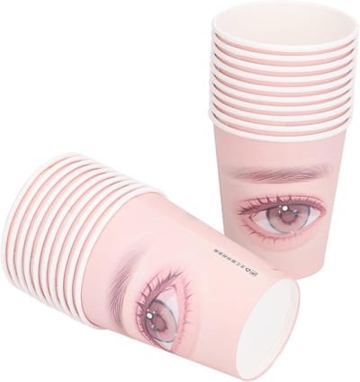Oefenbekers Wimperverlenging - Trainingsbekers Wimperstyling - Vaardigheden Oefenen - Wegwerp Ontwerp - 20 stuks - Wit