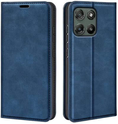 MobyDefend Hoesje - Geschikt voor Motorola Moto G57 Power - Luxe Wallet Bookcase (Magnetische Sluiting) - Blauw