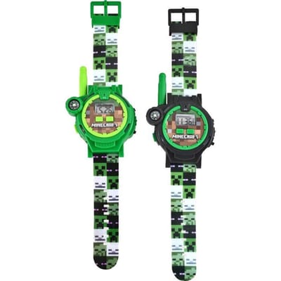 Minecraft Walkie Talkie Horloge – Kinderhorloge met Spreekfunctie – 2-delig Set – 17x24x8 cm – Officieel Minecraft