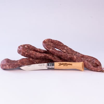 Zuivelhoeve Worstpakket Droge Worst - inclusief Opinel mes 8 - cadeau