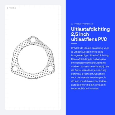 Dailygoods- Uitlaatafdichting Universeel - 2,5 Inch Uitlaatflens - PVC Vervangende Afdichting - Binnendiameter 65 mm - Dikte 2 mm - Eenvoudig te Installeren