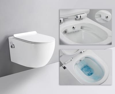 Spoelrandloos Douchetoilet met Soft-Close Bril en Verstelbaar Mondstuk