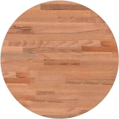 Houten Tafelblad - Tafel Vervanging Rond - Tafel Opknappen - Massief Beukenhout - 40x4 cm - Bruin