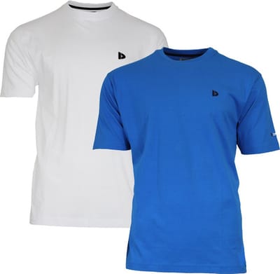 2-Pack Donnay - T-shirt (Vince) - Sportshirt - Heren - White/Active blue (288) - maat XL