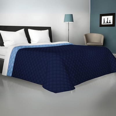 Sprei Tweepersoonsbed - Dekbedovertrek Bedsprei - Slaapkamer Decoratie - Omkeerbaar Ontwerp - 260 x 260 cm - Blauw/Lichtblauw