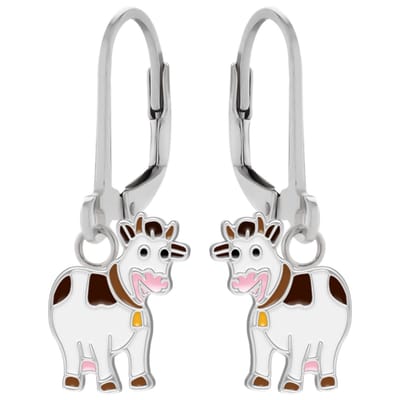 WeLoveSilver - zilveren oorhangers kinderen - vrolijke koeien