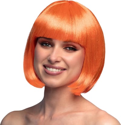 Boland - Pruik Cabaret oranje Oranje - Steil - Kort - Vrouwen - Can Can - Koningsdag - Holland - Supporter