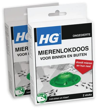 2x HGX mierenlokdoos - NL-0018675-0000 - 2 stuks - effectief tegen mieren - voor binnen en buiten geschikt