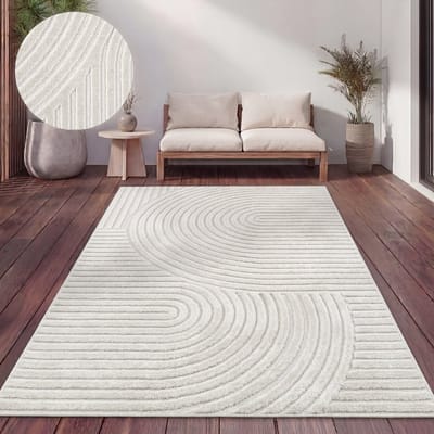 Paco Home Vloerkleed Voor Binnen En Buiten Balkon Terras Scandinavisch Boho Eenkleurig 160x220 cm