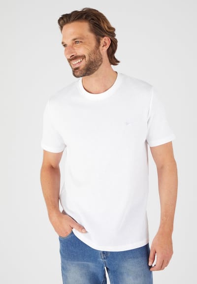 Damart - T-shirt van wafeltricot - Heren - Wit - (86-93) S