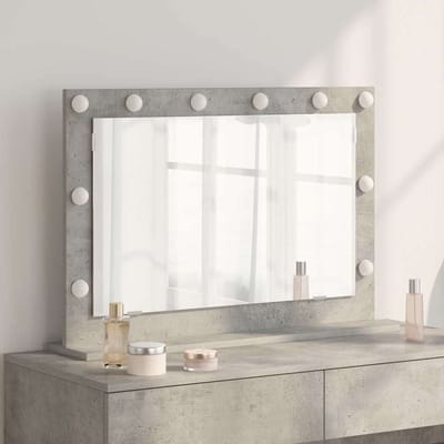 vidaXL - Make-up - Spiegel - Beton - Grijs - 80 - x - 55 - x - 18 - cm - Rechthoekig