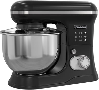 Westinghouse Retro Standmixer - 1200W - Keukenmachine 5L Mengkom - Keukenrobot - Keukenmixer - Foodprocessor - Zwart