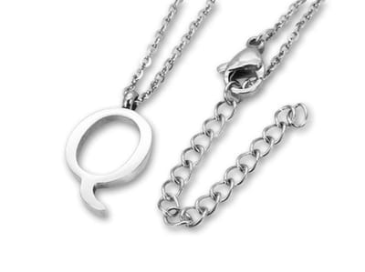 Amanto Ketting Letter Q - 316L Staal - Alfabet - 19x11mm - 50cm