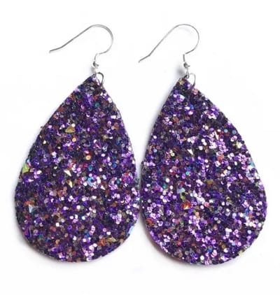 Akyol - Oorhangers kerst - oorhanger -paarse oorhanger - paarse oorbel - glitter oorbel - paars oorbellen - glitter - kerst - sieraad - oorhangers