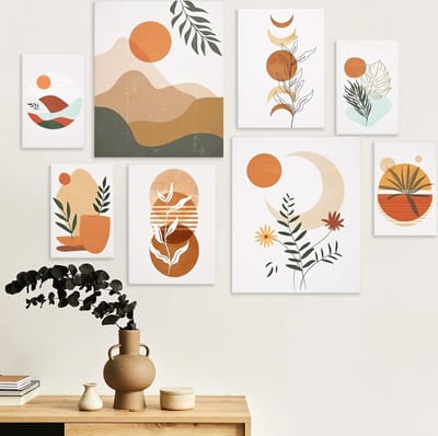 Akoestische panelen - geluidsisolatie - wandpanelen - boho kunstdecoratie - geluidsabsorberend - woonkamer kantoor - 8 stuks