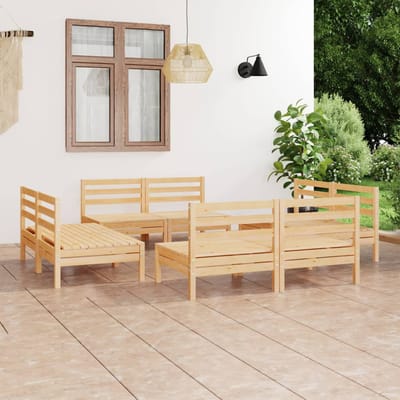 vidaXL - 8-delige - Loungeset - massief - grenenhout