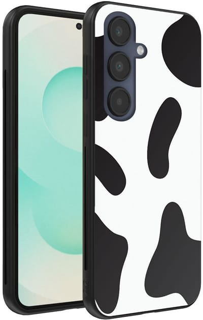 Smartphonica Telefoonhoesje Geschikt voor Samsung Galaxy S25 Plus met Koeienvlekken Opdruk - TPU Backcover Case With Cow Patches Design geschikt voor Samsung Galaxy S25 Plus