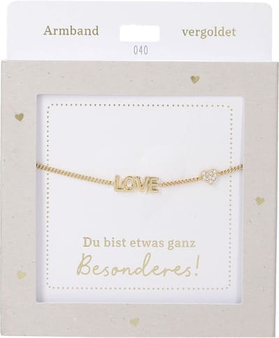 Depesche armband goud LOVE vriendschap cadeau voor meisjes.