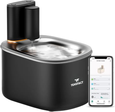 Drinkfontein Kat of Hond - Premium Design Draadloos Waterfontein Kat - Kattenfontein met Bewegingssensor en HEPA Ultra Filtratie - Zwart - Tensfact®