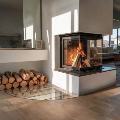 Coloray Vloerplaat Houtkachel - Vloerplaat voor Houtkachel - 100 cm x 100 cm - Vloerplaat Open Haard - Beige Vloerplaat Kachel - Verwarmingsaccessoires - Plaat voor Onder Kachel - Kachel Vloerplaat - Vloerplaat Voor Kachel