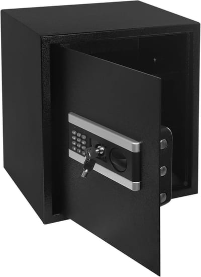 Brandbestendige en waterdichte digitale kluis 38 x 31 x 45 cm met toetsenbord, veilig voor contant geld, documenten en waardevolle spullen in gezinnen, kantoren en hotels