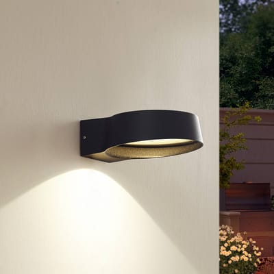 Lindby LED buiten wandlamp Jesiba, antraciet, aluminium, Ø 16cm
