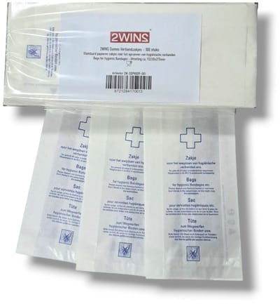 2WINS® - Papieren Damesverband zakjes - Hygiëne verbandafvalzakjes - 100 stuks